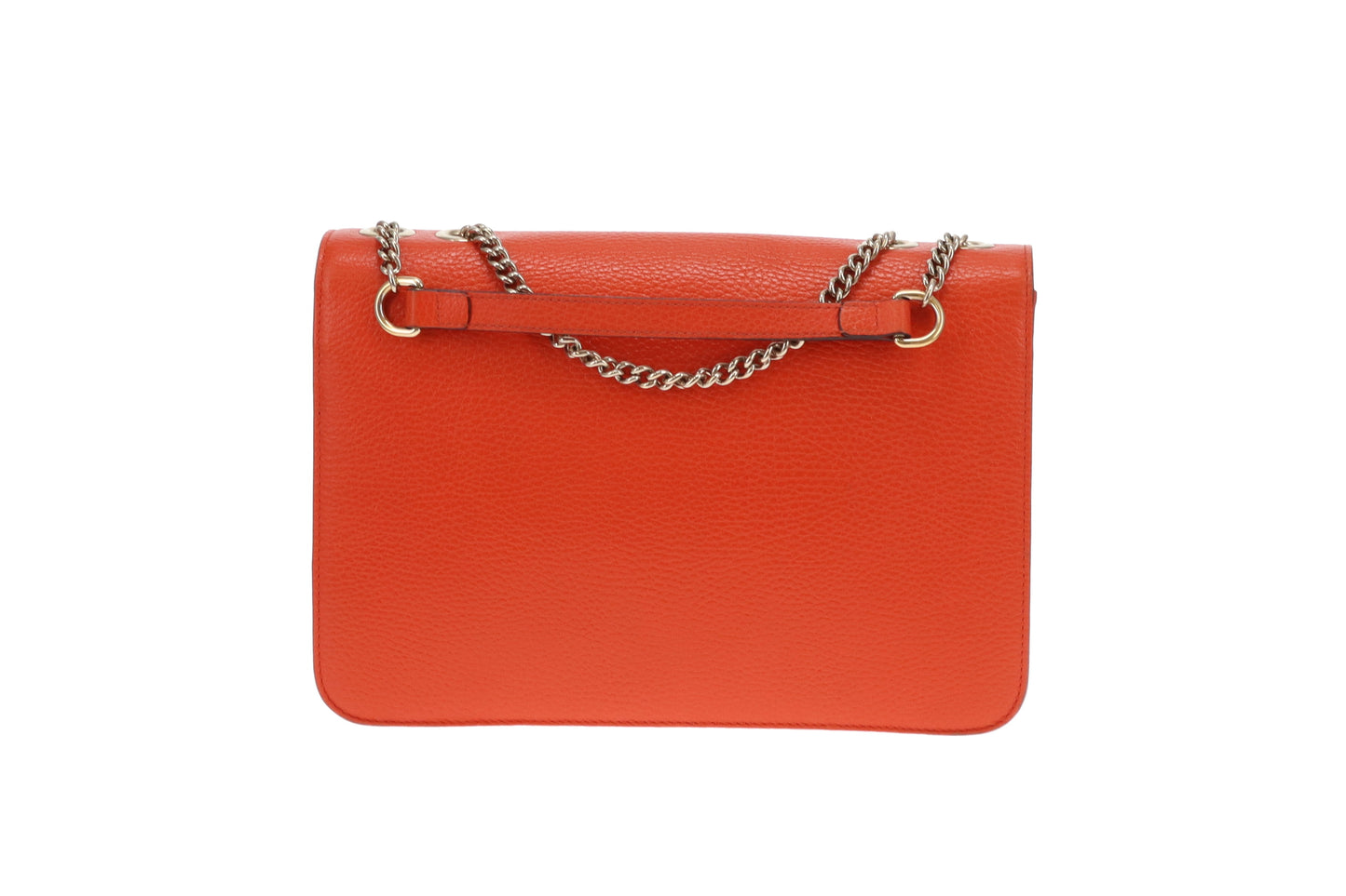 Gucci Interlocking G Shoulder Bag Orange Leather