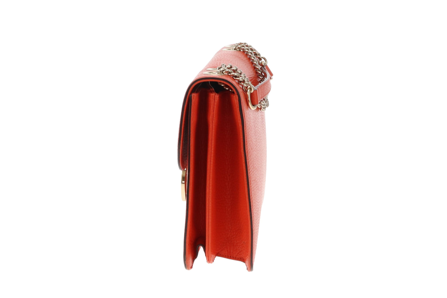 Gucci Interlocking G Shoulder Bag Orange Leather