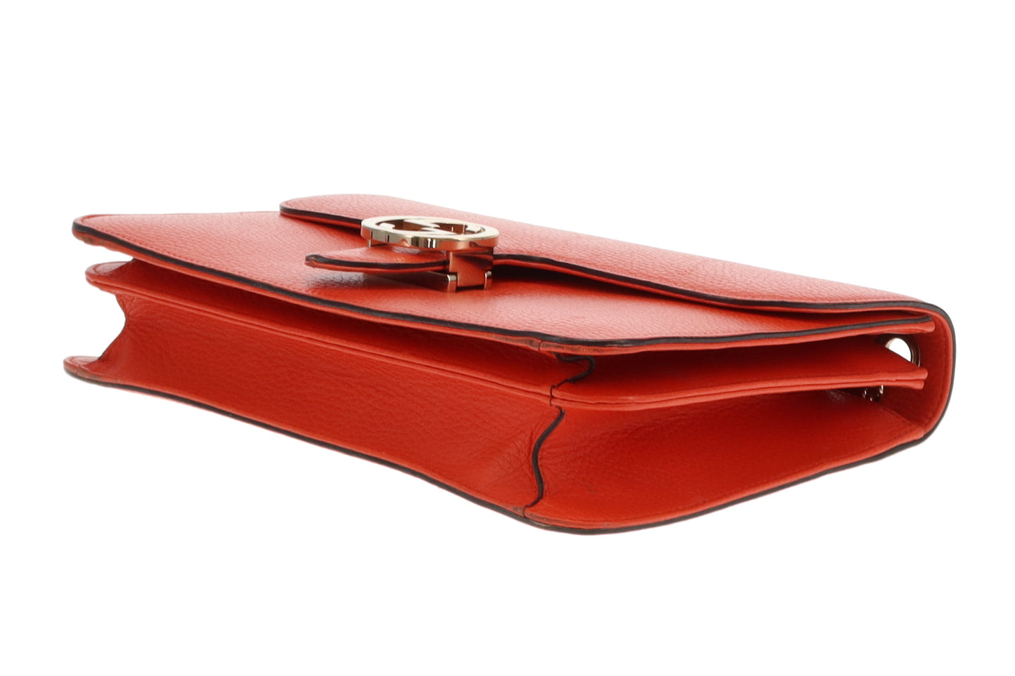 Gucci Interlocking G Shoulder Bag Orange Leather