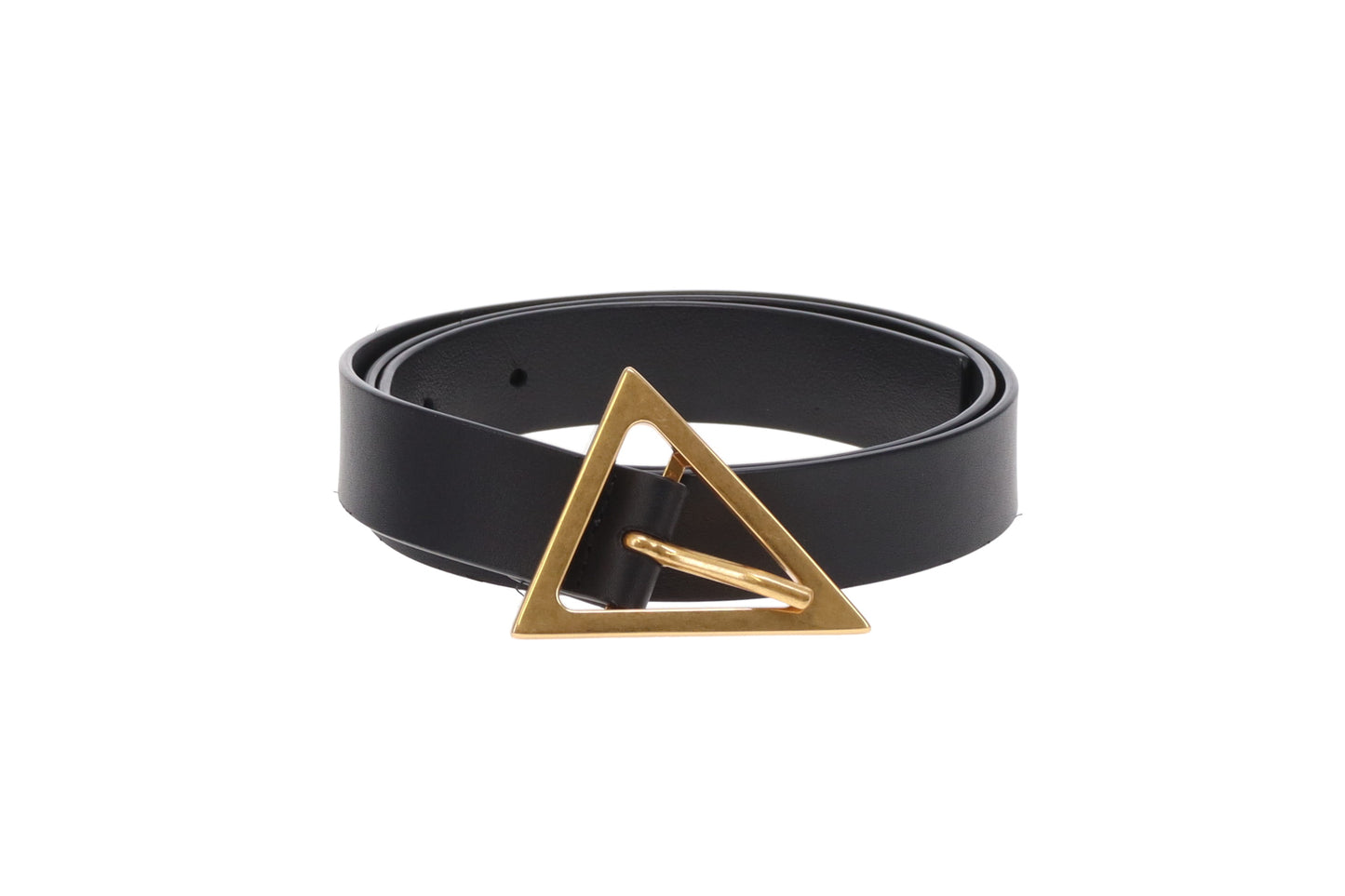 Bottega Veneta Black Leather Triangle Belt 80cm 32"