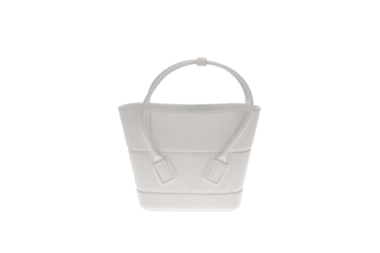 Bottega Veneta White Rubber Mini Acro Tote