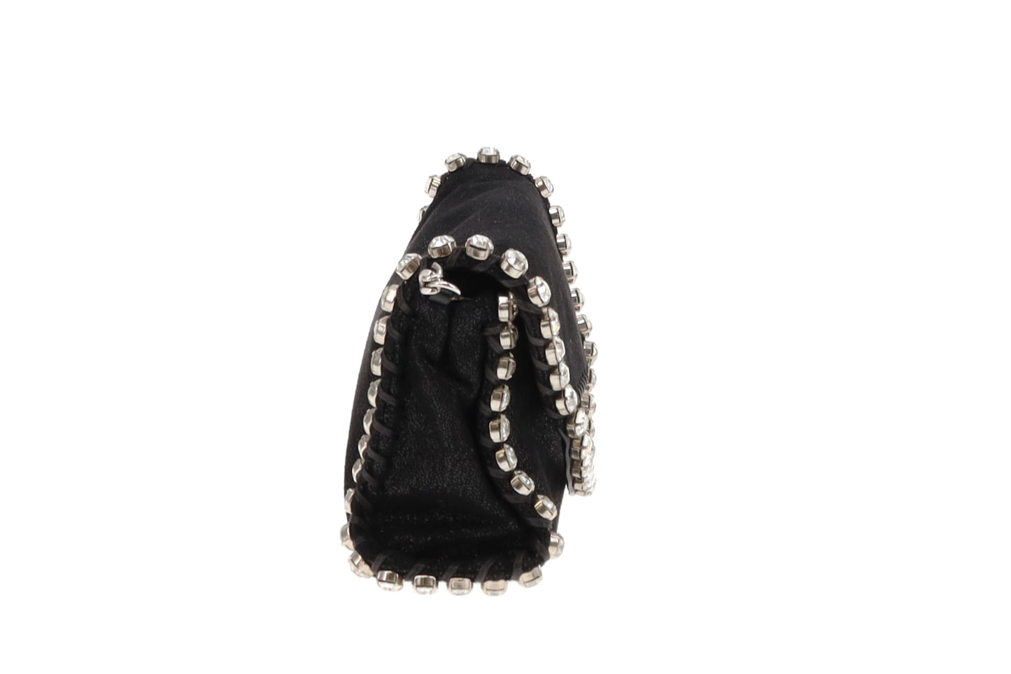Stella McCartney Falabella Crystal Mini Foldover Black Shaggy Deer SH