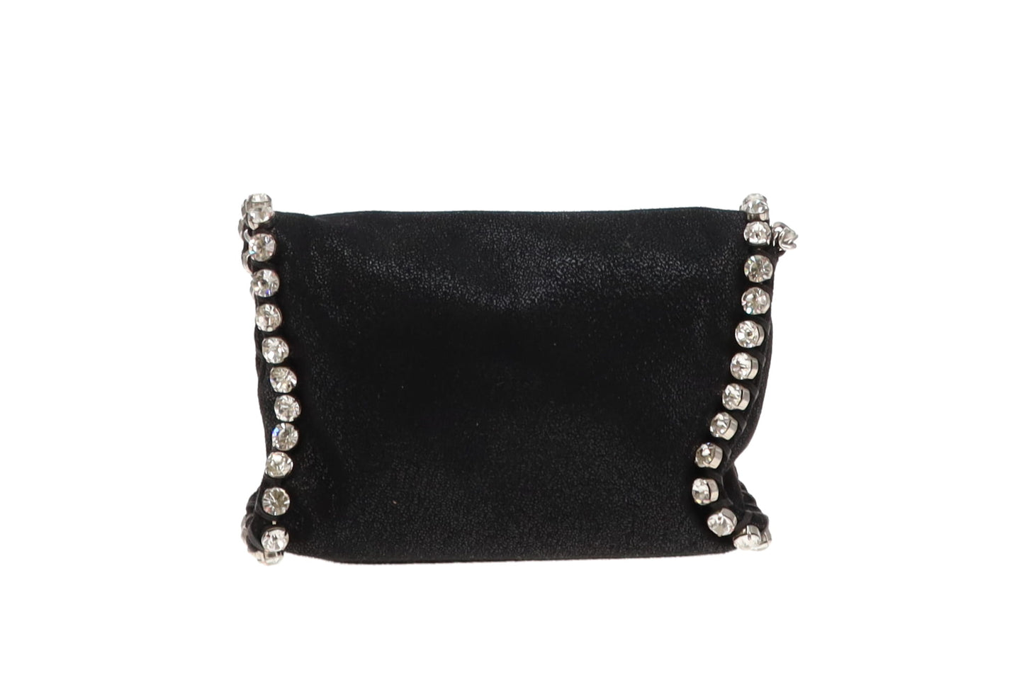 Stella McCartney Falabella Crystal Mini Foldover Black Shaggy Deer SH
