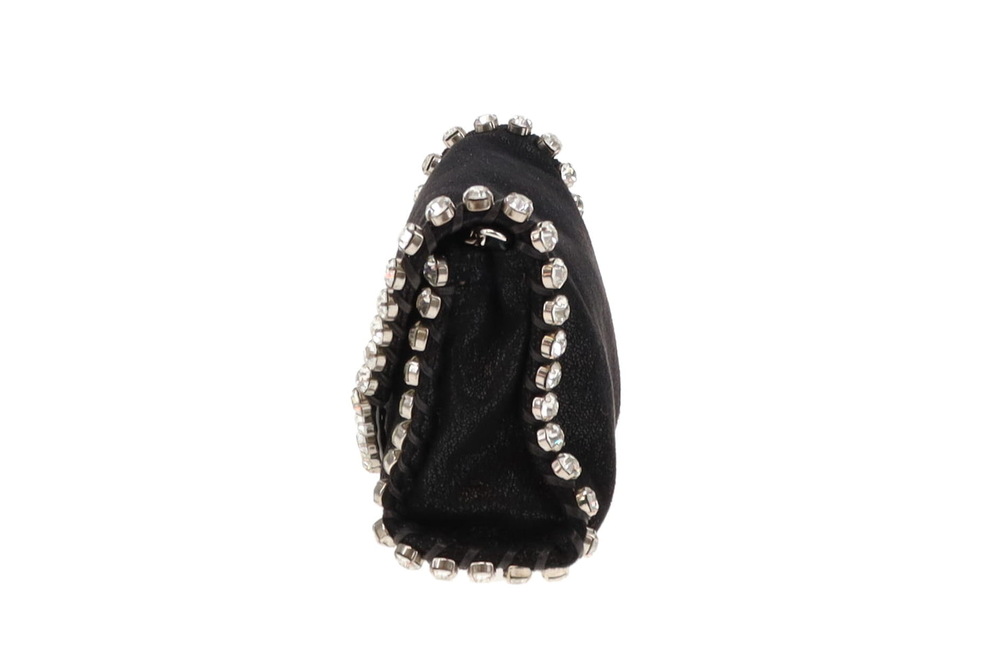 Stella McCartney Falabella Crystal Mini Foldover Black Shaggy Deer SH