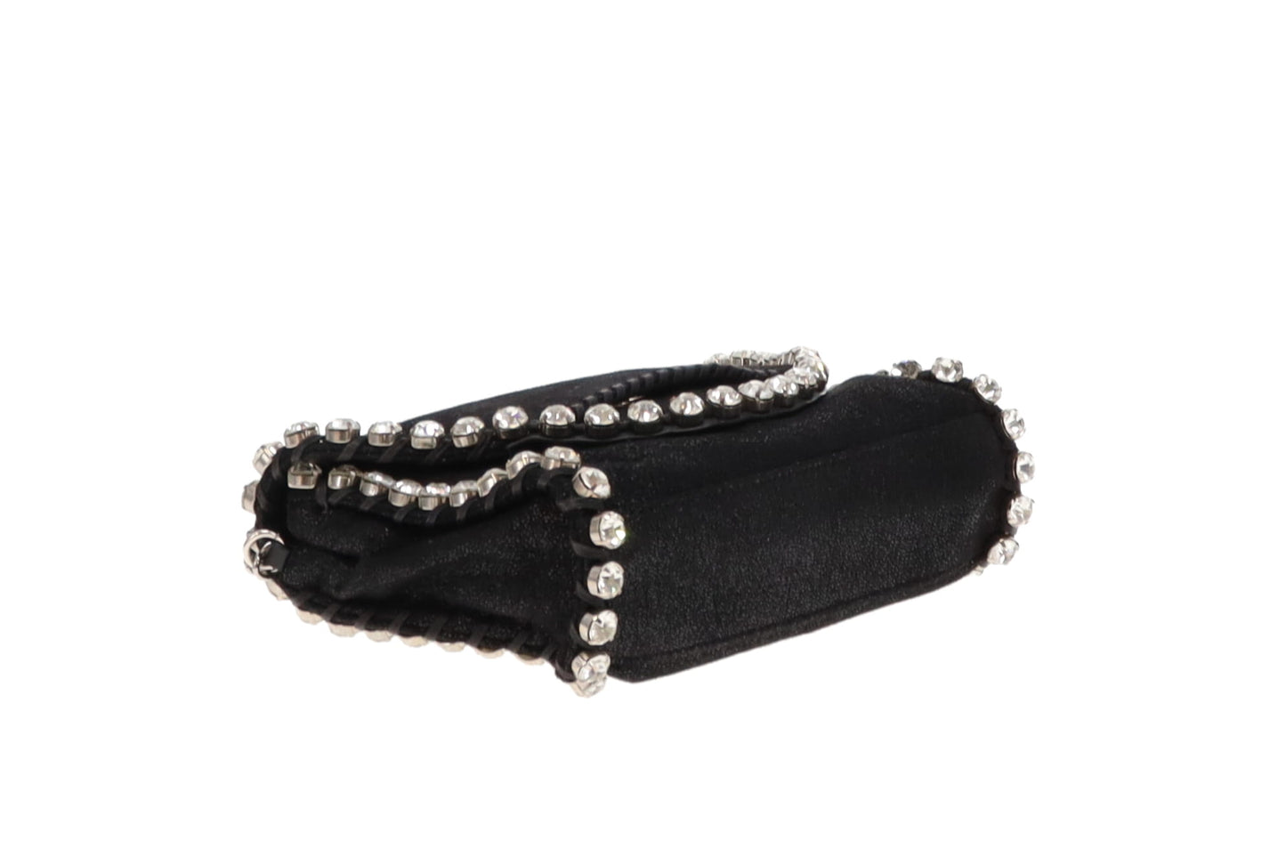 Stella McCartney Falabella Crystal Mini Foldover Black Shaggy Deer SH