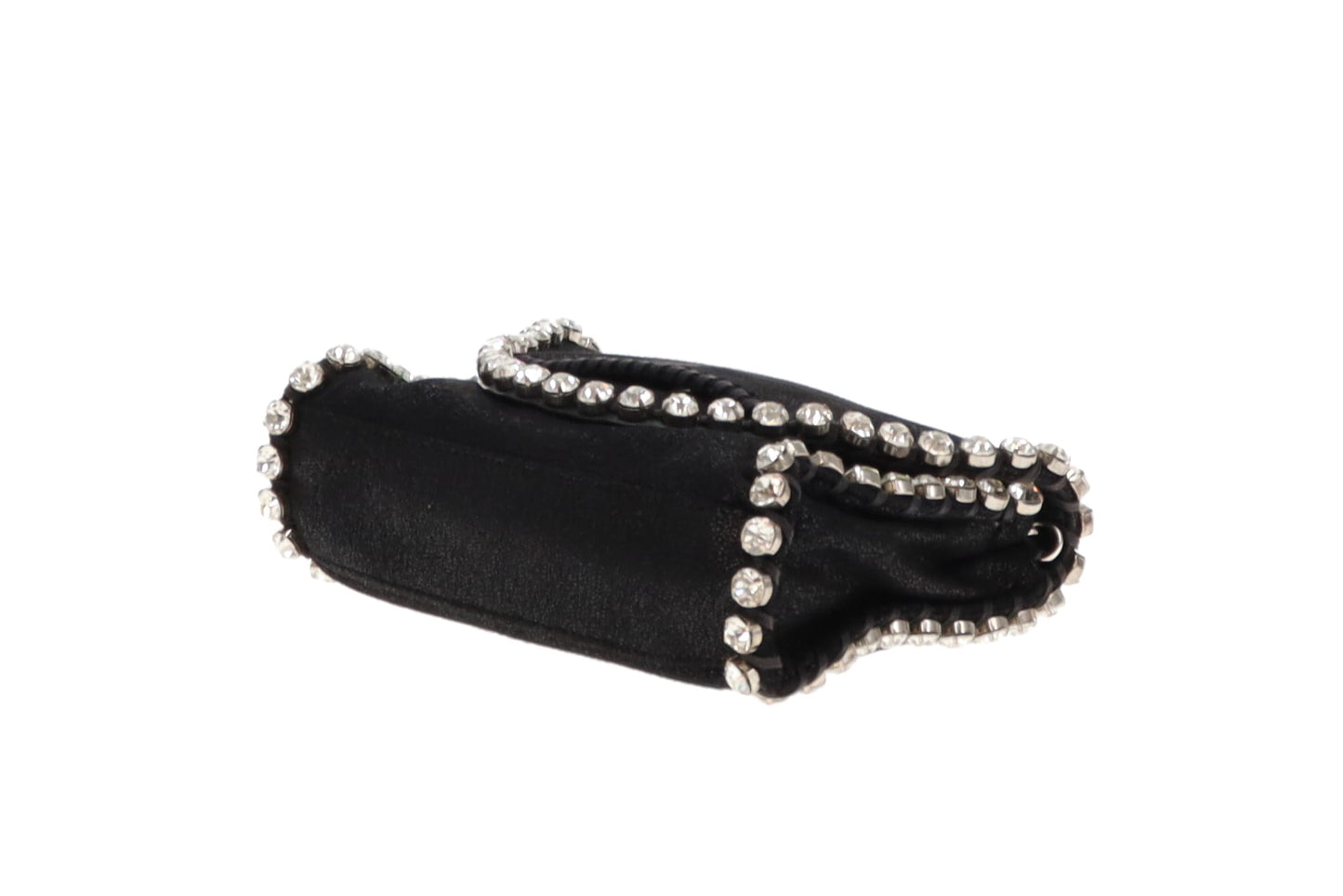 Stella McCartney Falabella Crystal Mini Foldover Black Shaggy Deer SH