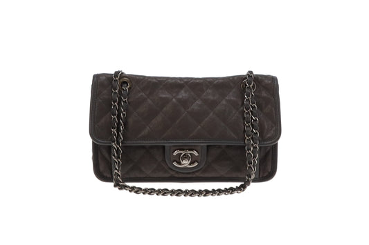 Chanel Grey Caviar French Riviera Medium Flap Bag 2014