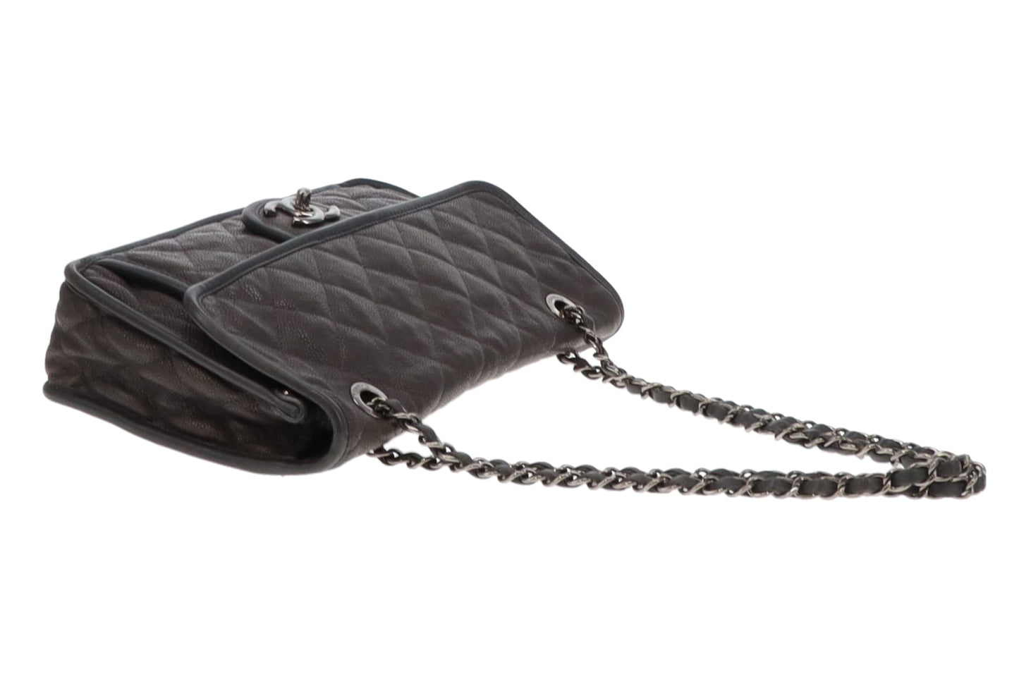 Chanel Grey Caviar French Riviera Medium Flap Bag 2014