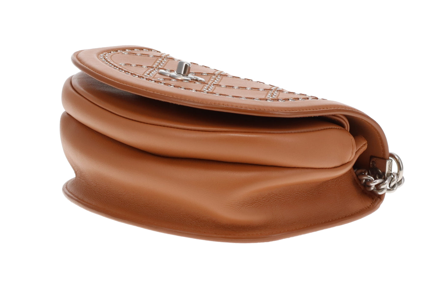 Chanel Coco Eyelets Saddle Bag Tan 2018