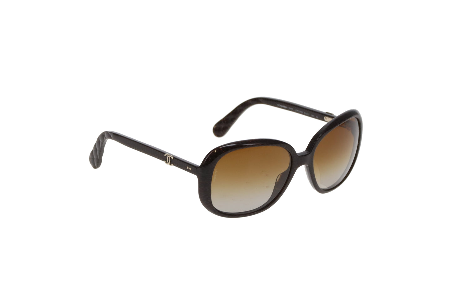 Chanel Polarized Quilted Brown Frame Sunglasses 5244