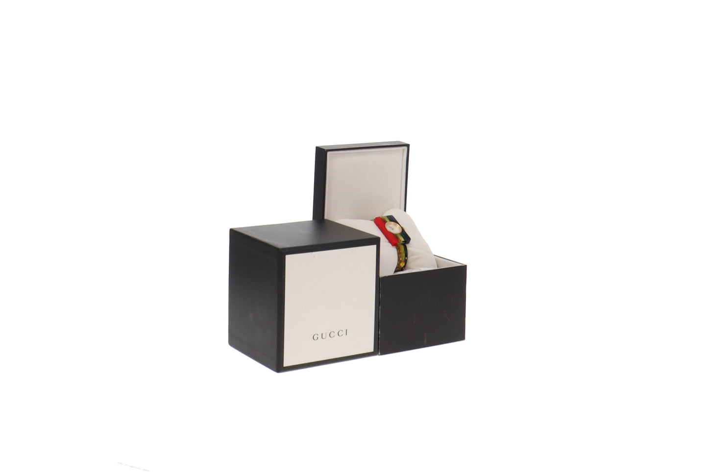 Gucci Swiss Rainbow Plexiglass and Goldtone Watch