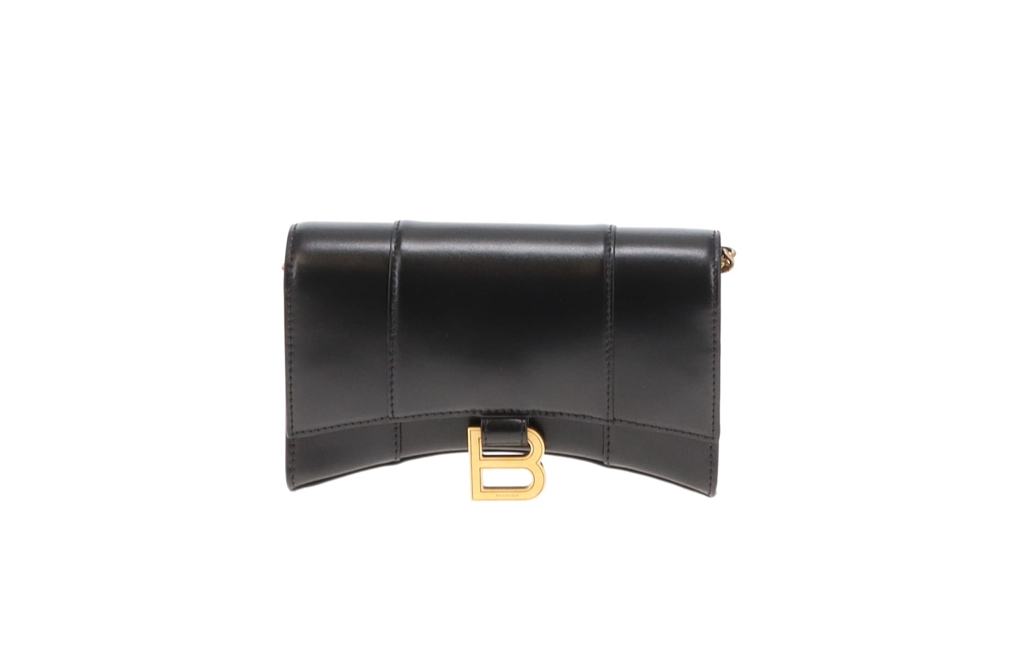 Balenciaga Hourglass Wallet On Chain Black With GHW