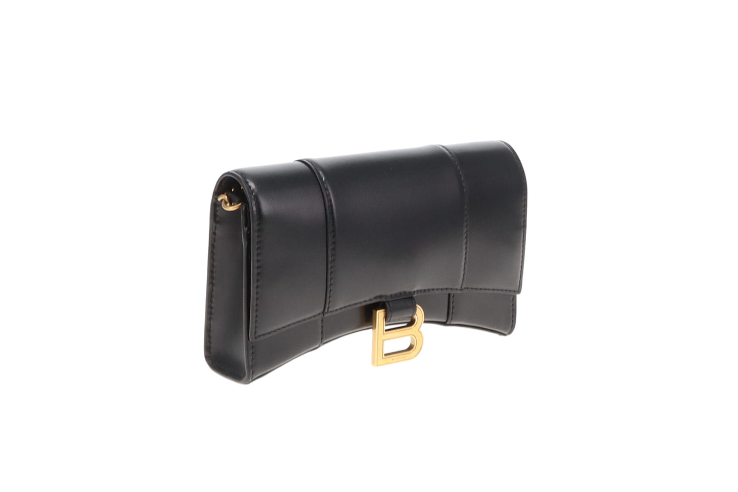 Balenciaga Hourglass Wallet On Chain Black With GHW