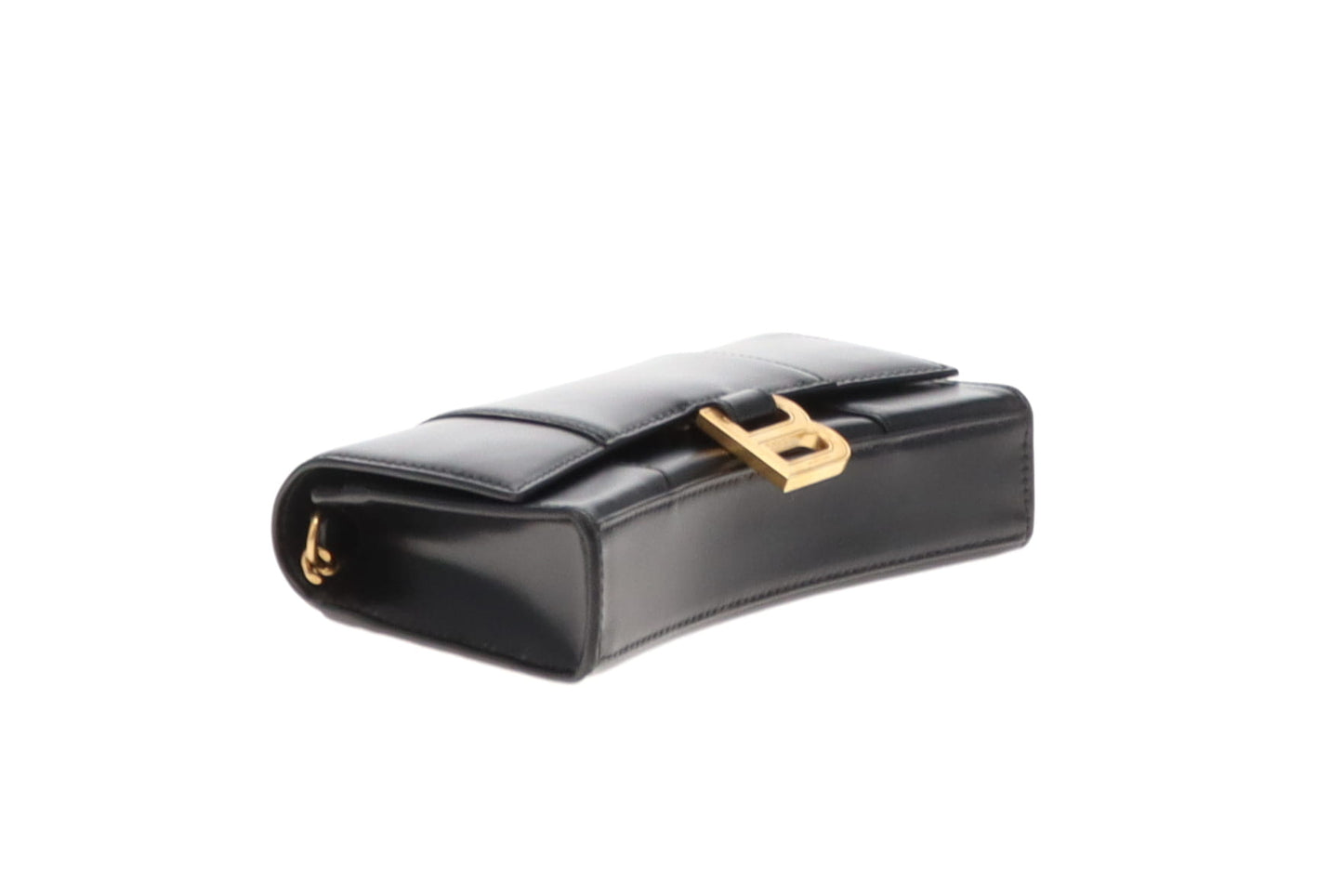 Balenciaga Hourglass Wallet On Chain Black With GHW