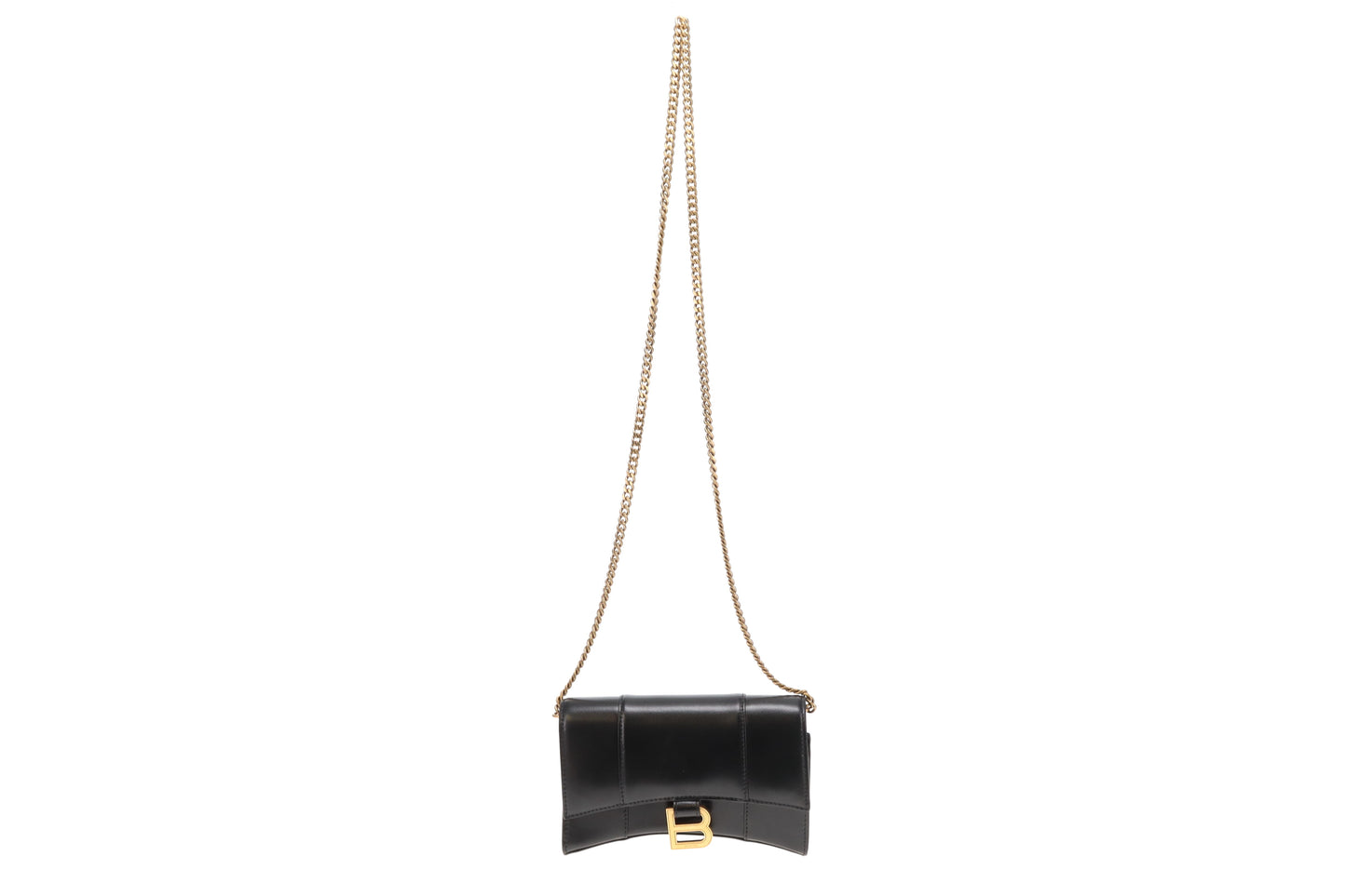Balenciaga Hourglass Wallet On Chain Black With GHW