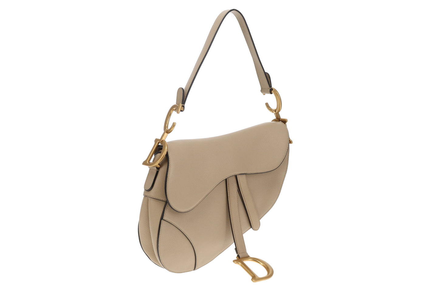 Dior Saddle Bag Beige With Montaigne Navy Strap (2020)
