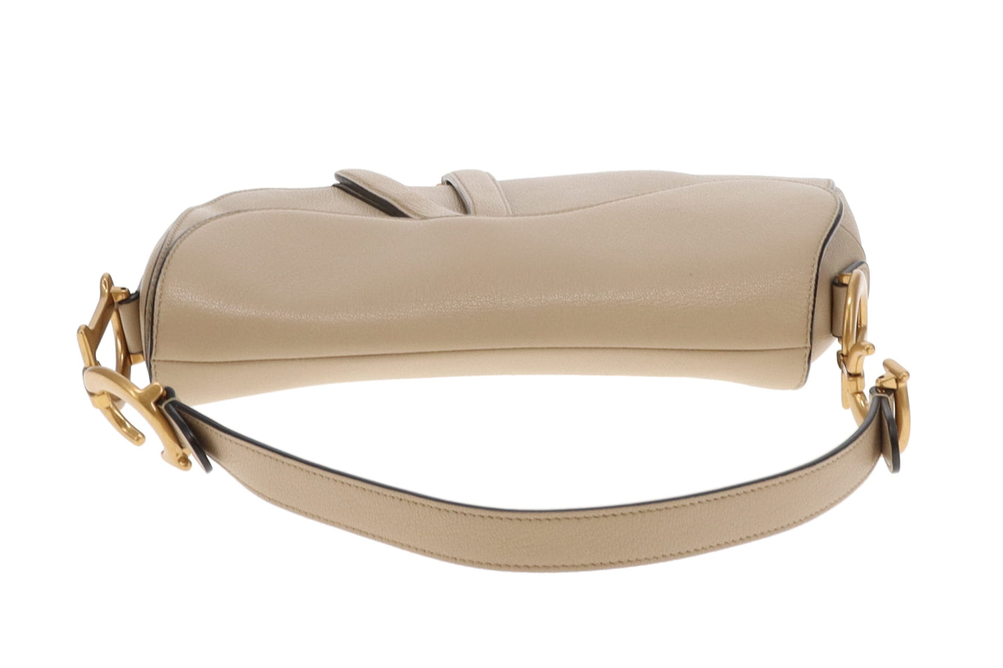 Dior Saddle Bag Beige With Montaigne Navy Strap (2020)
