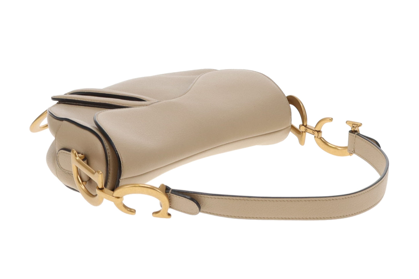 Dior Saddle Bag Beige With Montaigne Navy Strap (2020)