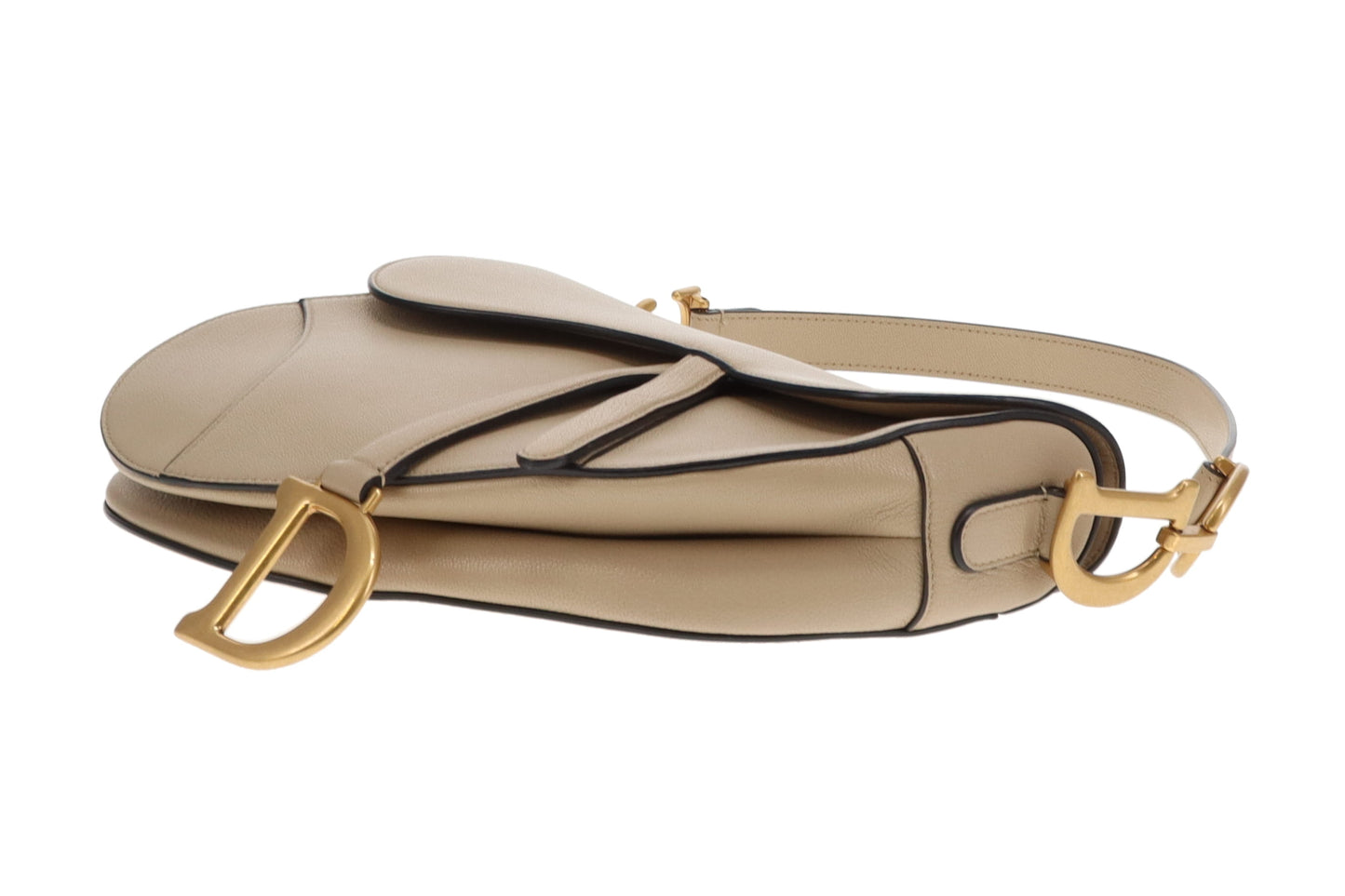 Dior Saddle Bag Beige With Montaigne Navy Strap (2020)