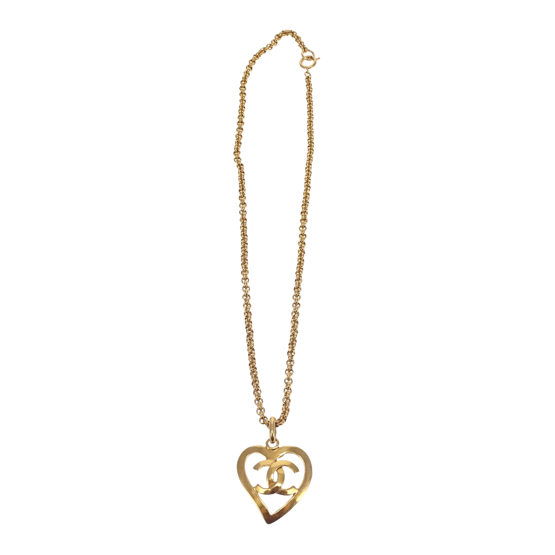 Chanel Goldtone 1995 Heart CC Vintage Chain
