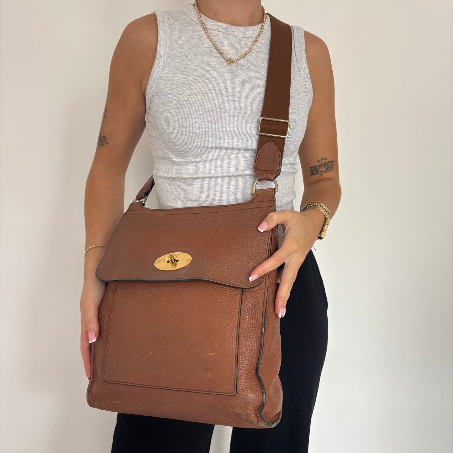 Mulberry Anthony Large NVT Heavy Grain Leather Oak