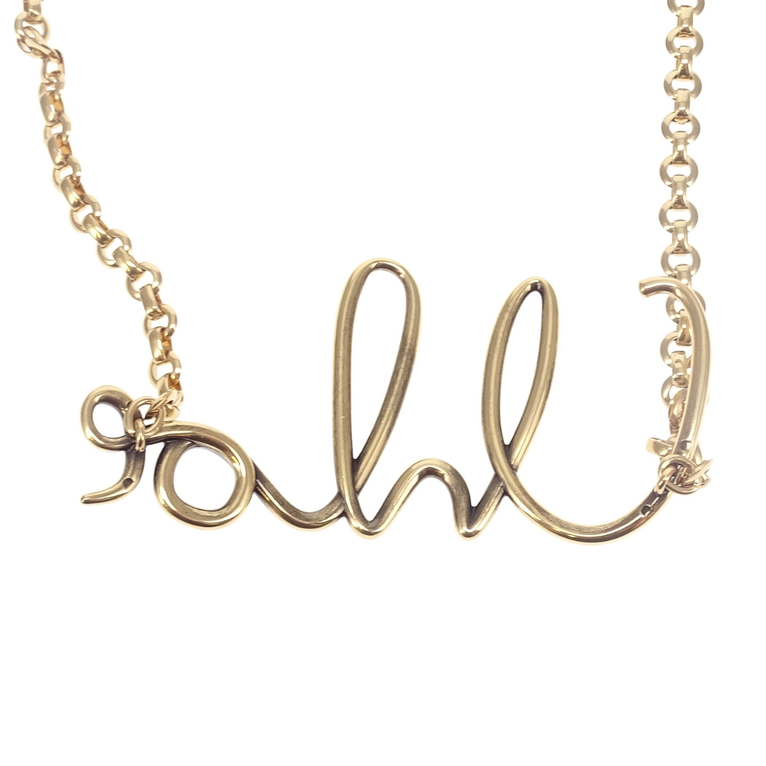 Chloe Script Logo Chain Belt Brass