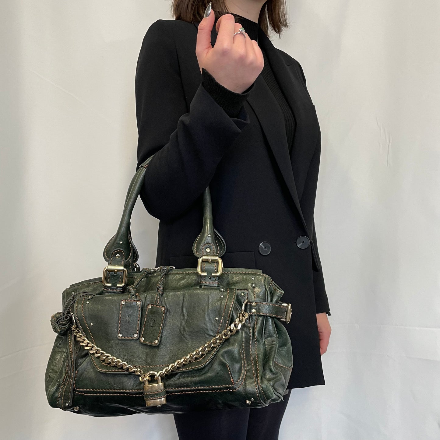 Chloe Paddington Mini Lock Bottle Green