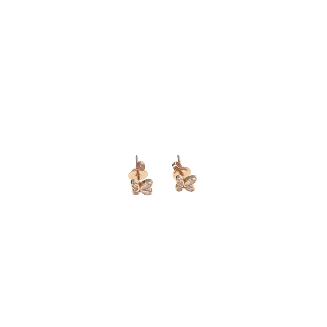 Tiffany & Co 18k Rose Gold and Diamond Fleur de Lis Earrings