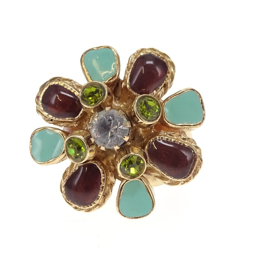 Chanel Rhinestone & Strass Ring 2005 Size 53