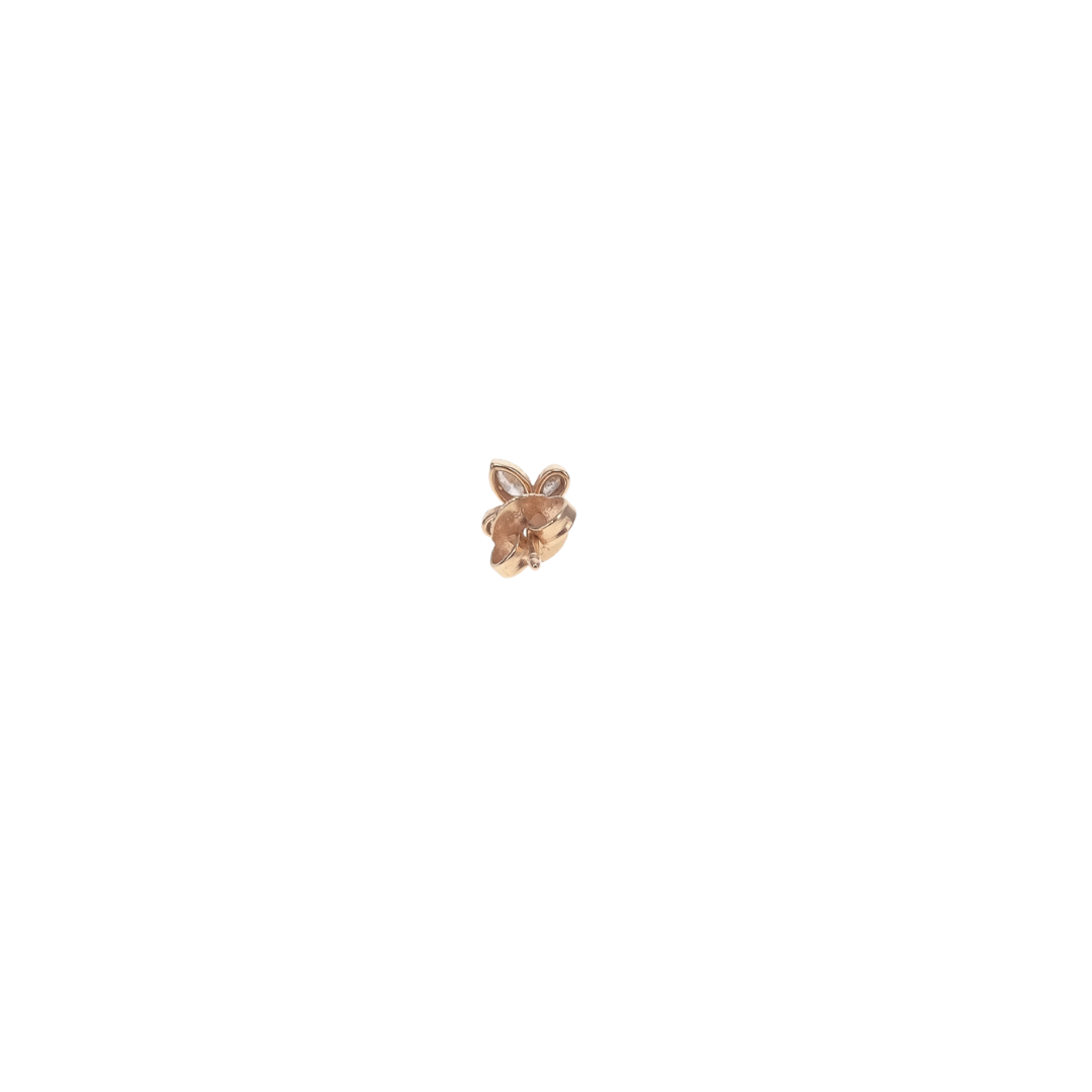 Tiffany & Co 18k Rose Gold and Diamond Fleur de Lis Earrings