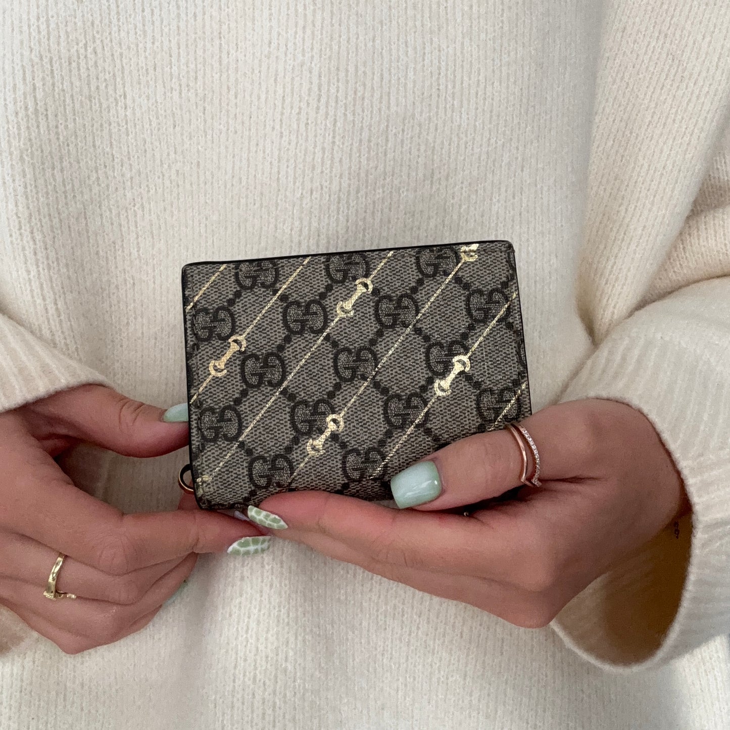 Gucci Card Case Gg Supreme and Horsebit Print