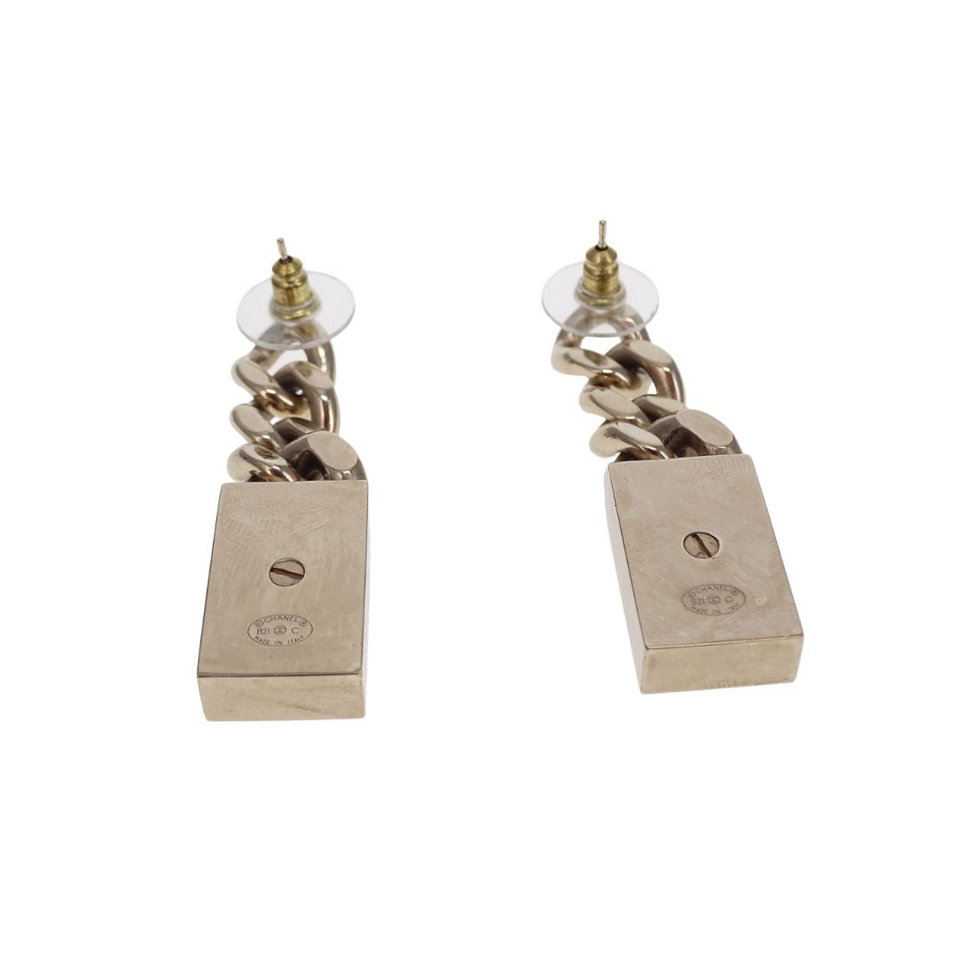 Chanel Chain and Crystal CC Earrings 2021
