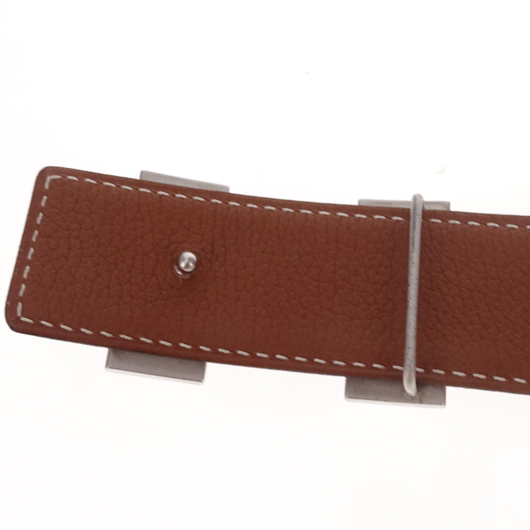 Hermes Swift & Epsom Reversible Belt With Palladium H Buckle Gold & Black 90cm 2004