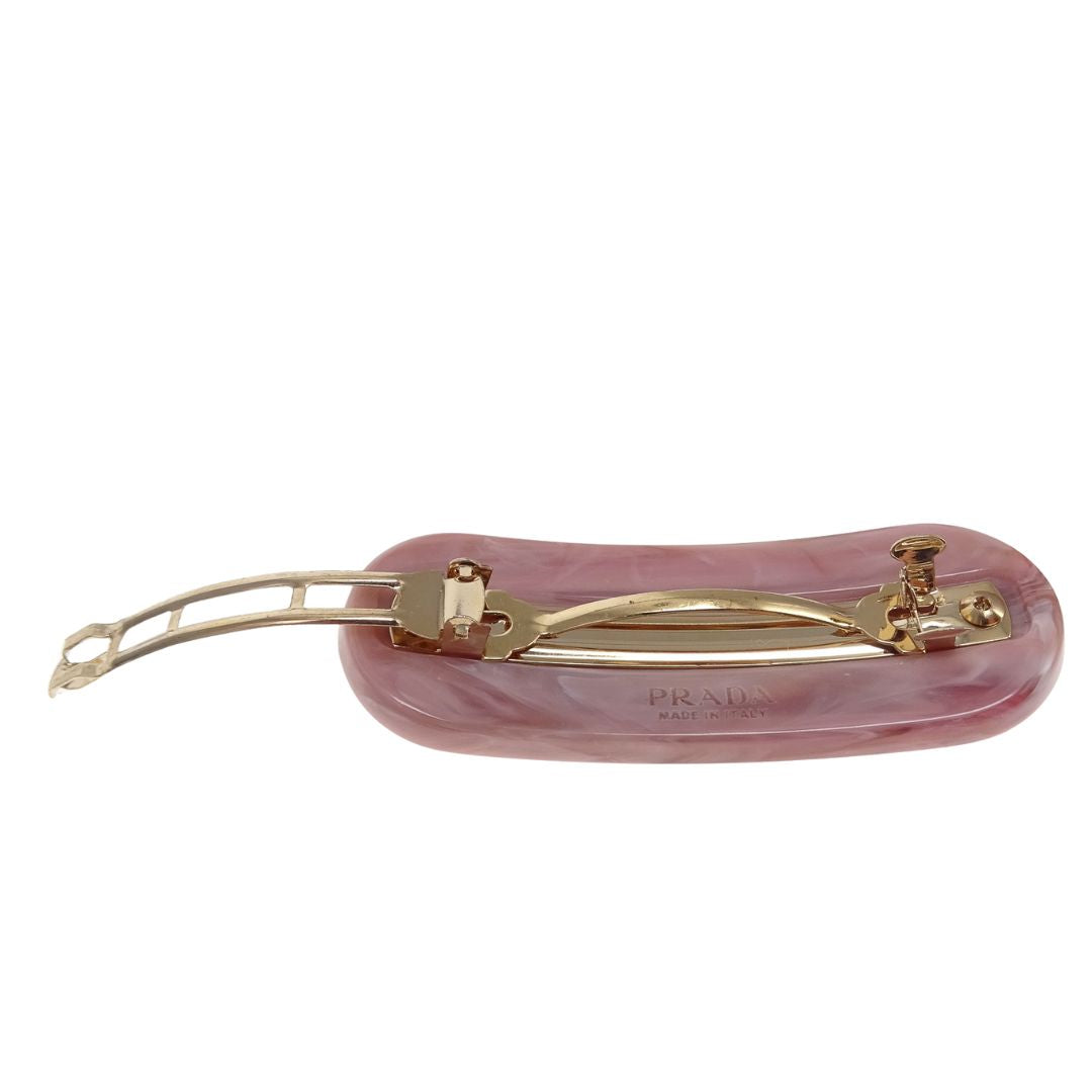 Prada Hair Clip Pink Logo