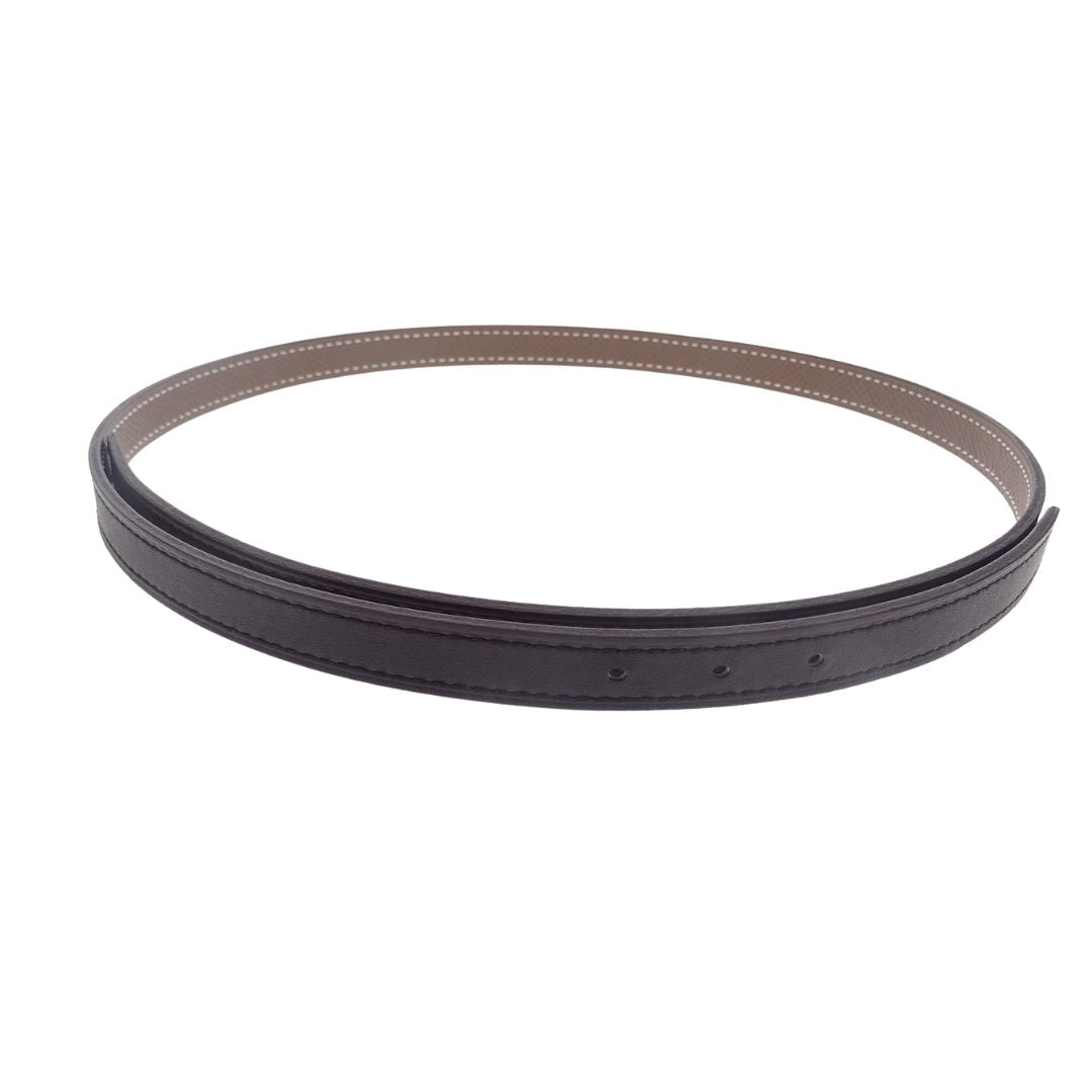 Hermes Belt 13mm Etoupe and Noir Mini Focus H Buckle 75cm 2024