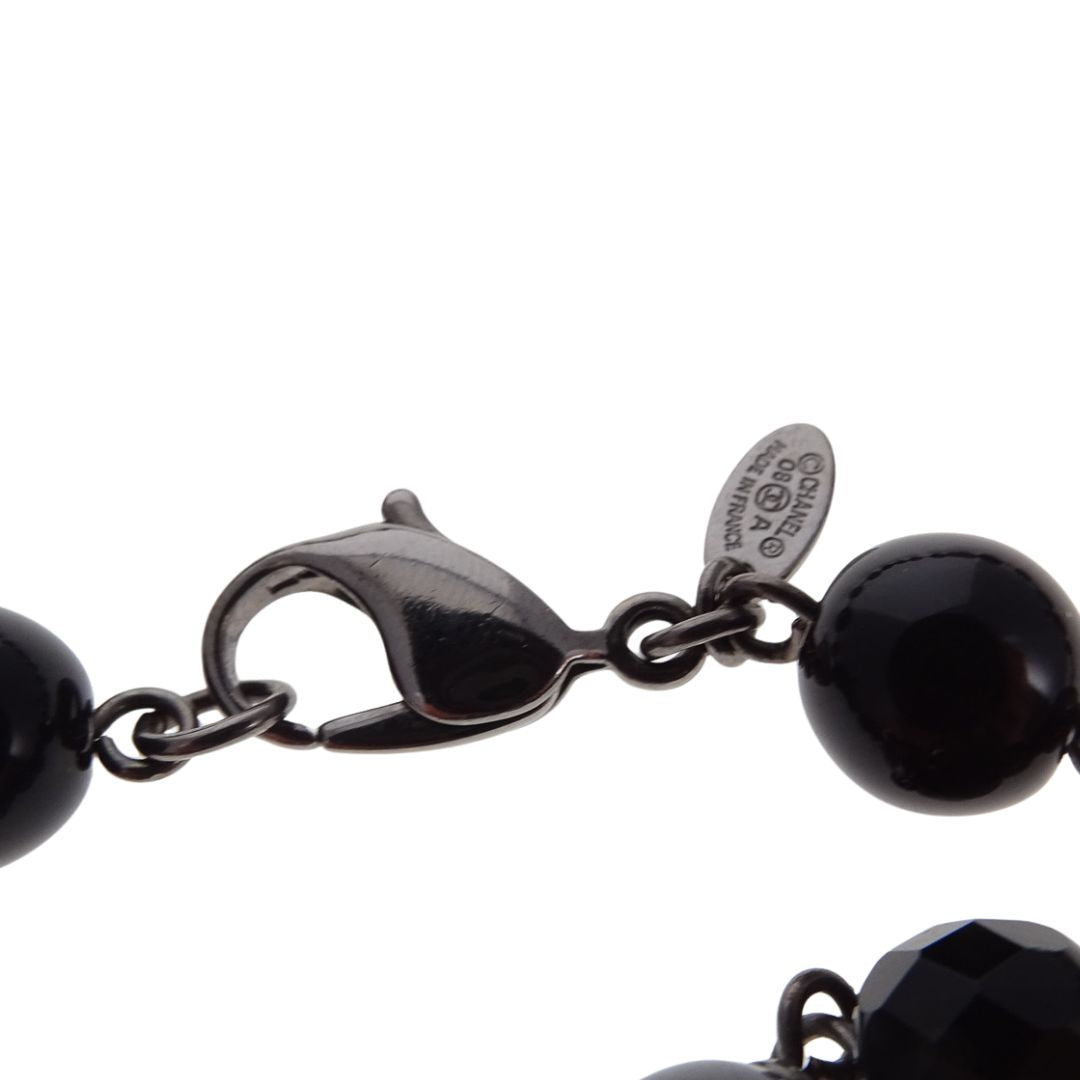 Chanel Costume Necklace In Onyx & Gunmetal Pearl & Bead 2008