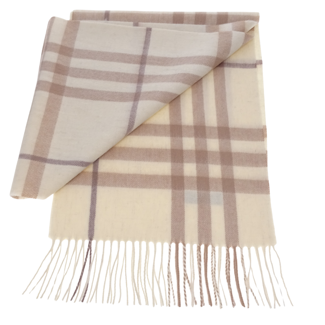Burberry Scarf Cream and Beige 100% Cashmere