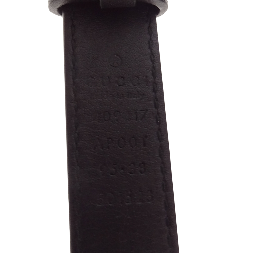 Gucci Belt GG Thin Black GHW 95cm