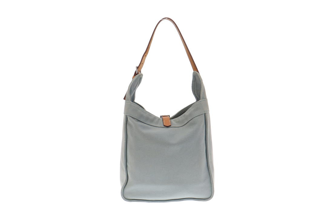 Hermes Vintage Blue Cotton Canvas Marwari PM