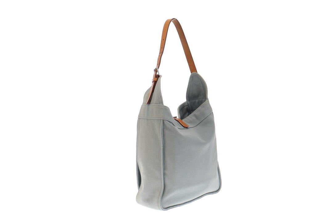 Hermes Vintage Blue Cotton Canvas Marwari PM