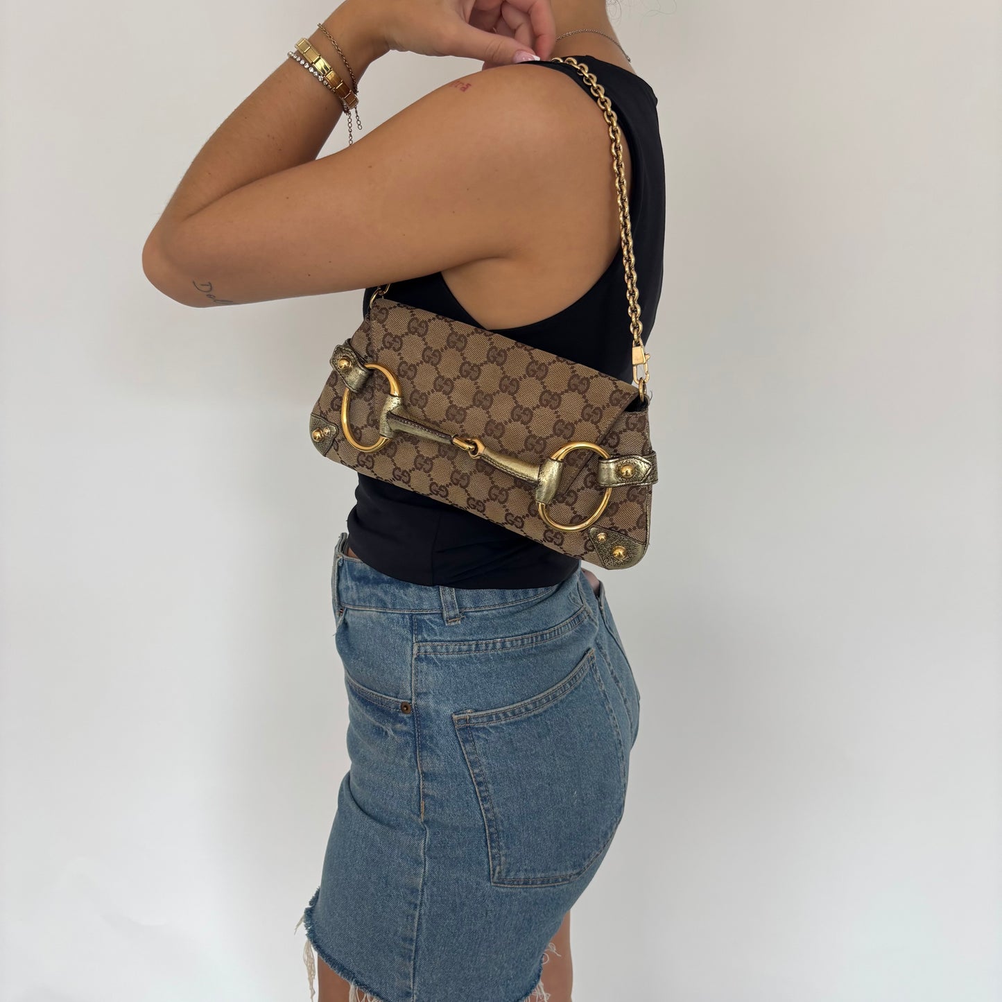 Gucci Horsebit Tom Ford Era Chain Clutch Gold