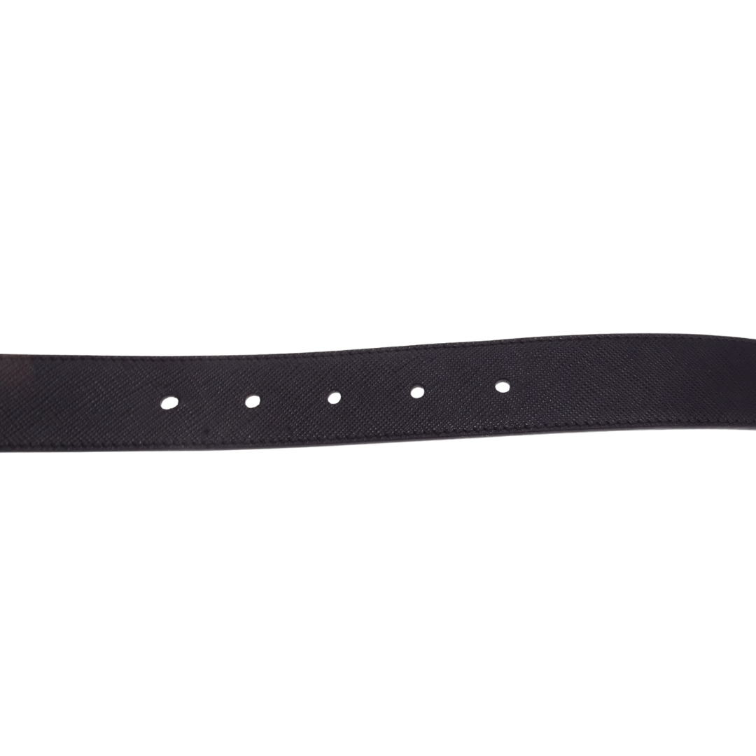 Prada Triangle Belt Black Saffiano 85cm