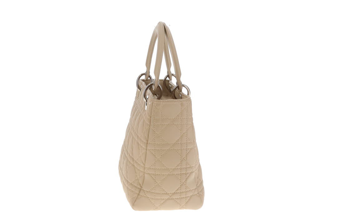 Dior Lady Dior Beige Cannage Calfskin Medium With Strap 2007