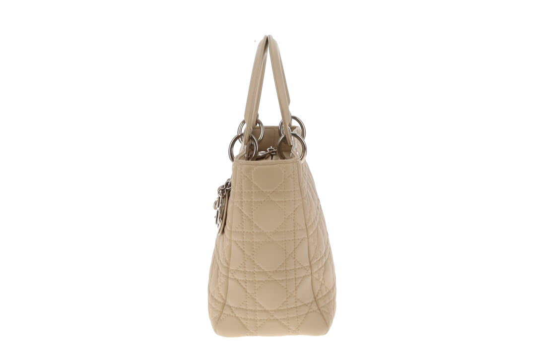 Dior Lady Dior Beige Cannage Calfskin Medium With Strap 2007