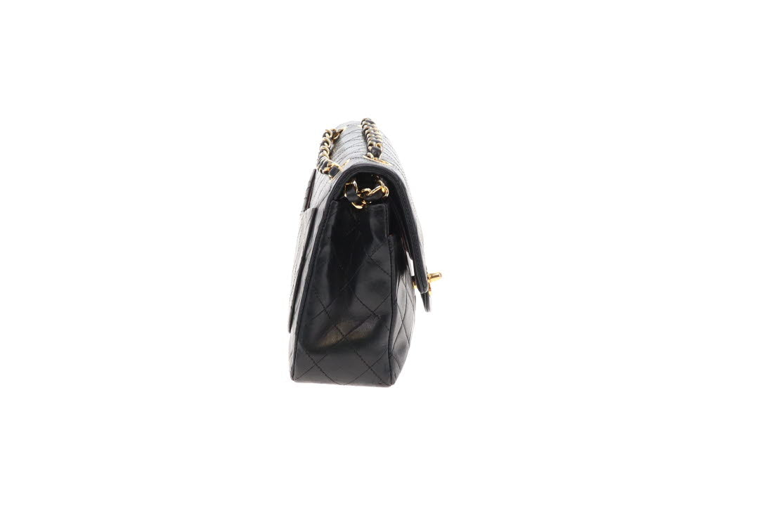 Chanel Vintage Black Lambskin Classic Flap 1989/91