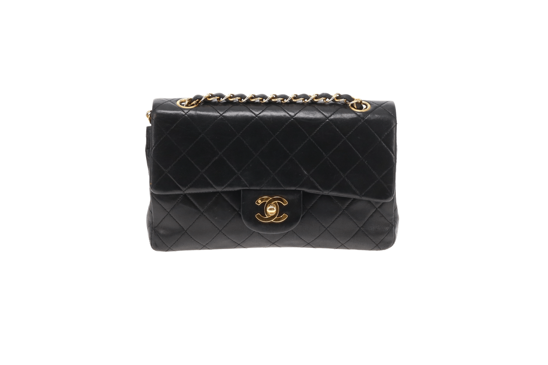 Chanel Vintage Black Lambskin Classic Flap 1989/91