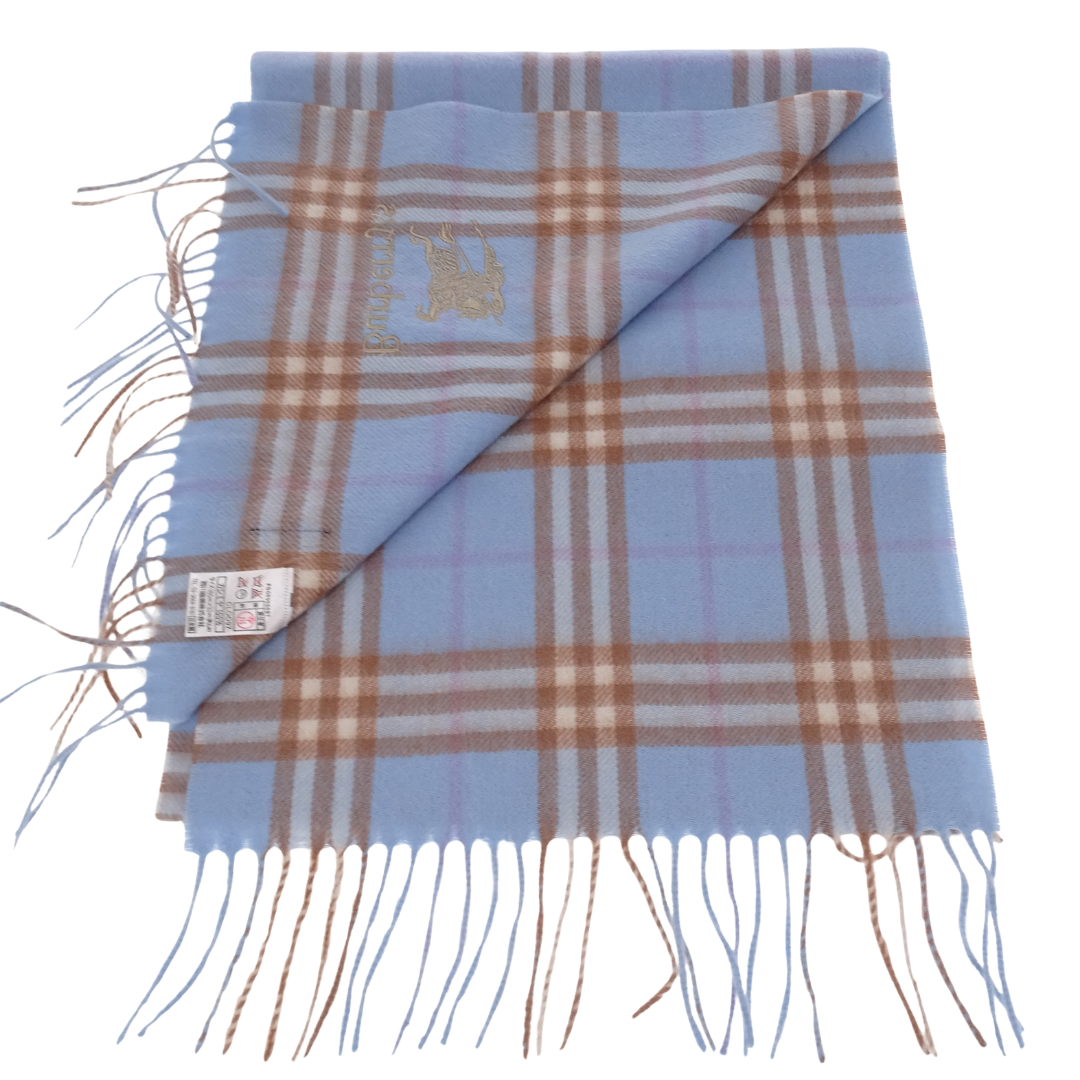 Burberry Scarf Baby Blue 100% Cashmere (2)