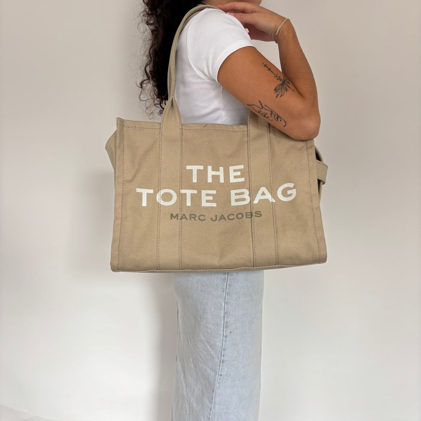 Marc Jacobs The Tote Bag Large Beige Canvas
