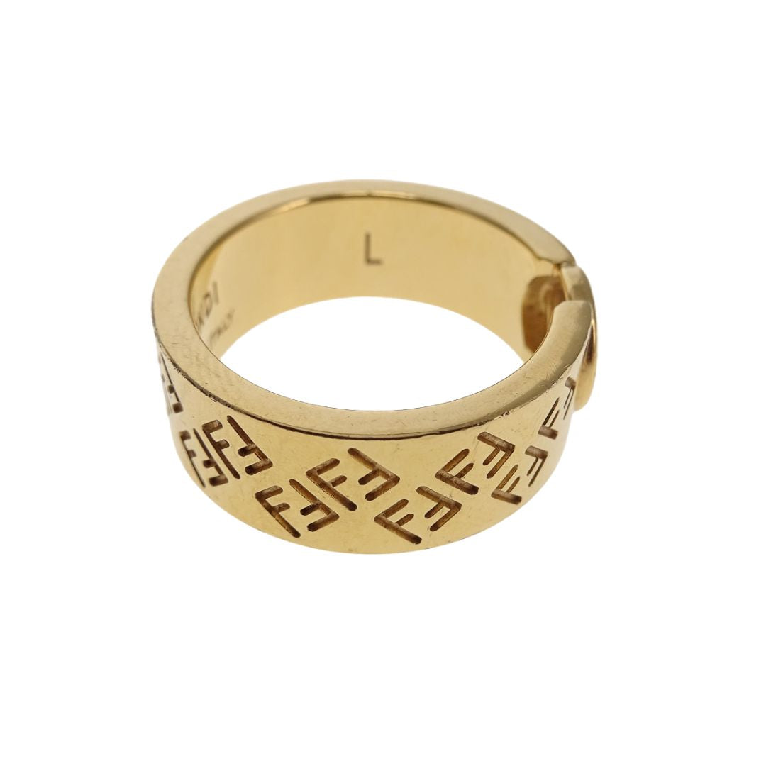 Fendi FF Logo Ring Gold Tone (L) size 57