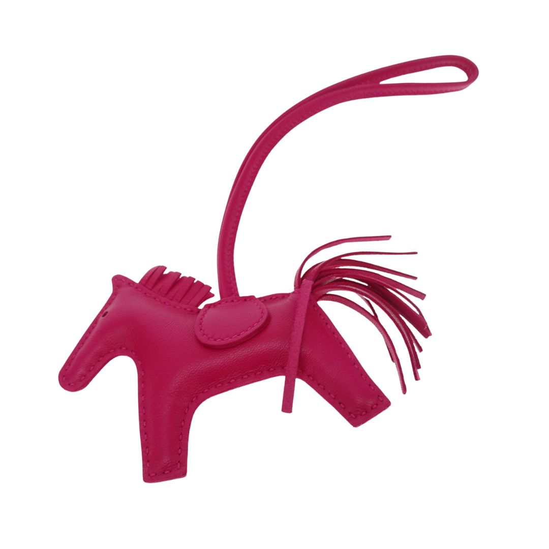 Hermes Rodeo PM Bag Charm Milo Lambskin In Mexico Rose